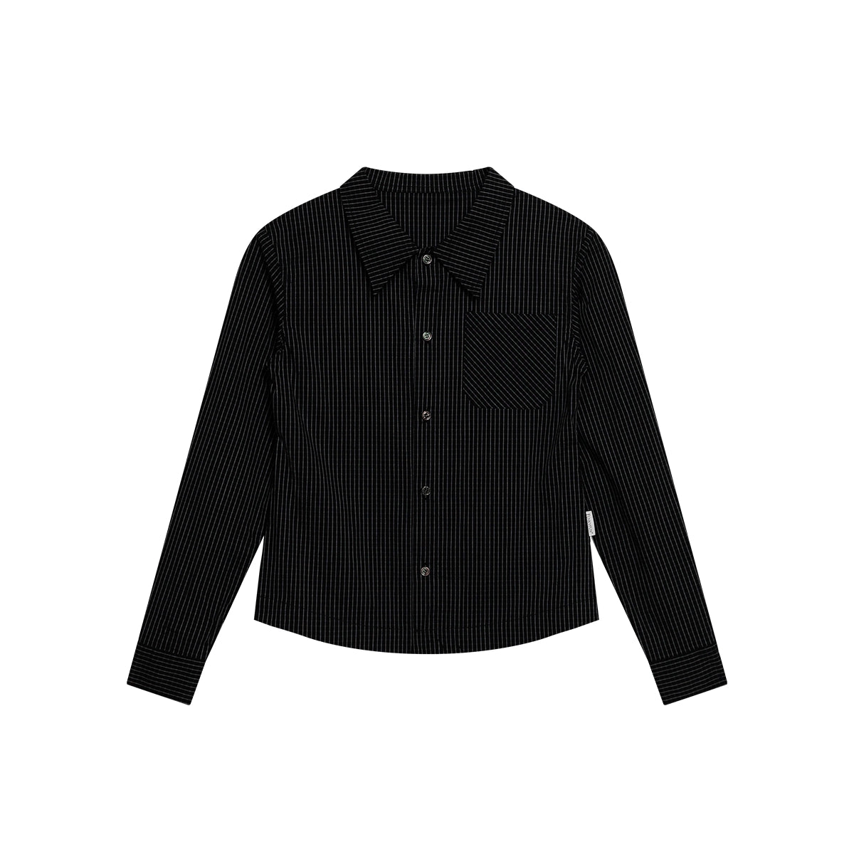 FUNKYFUN Fine Plaid Slim-fit Small Long-sleeved Shirt