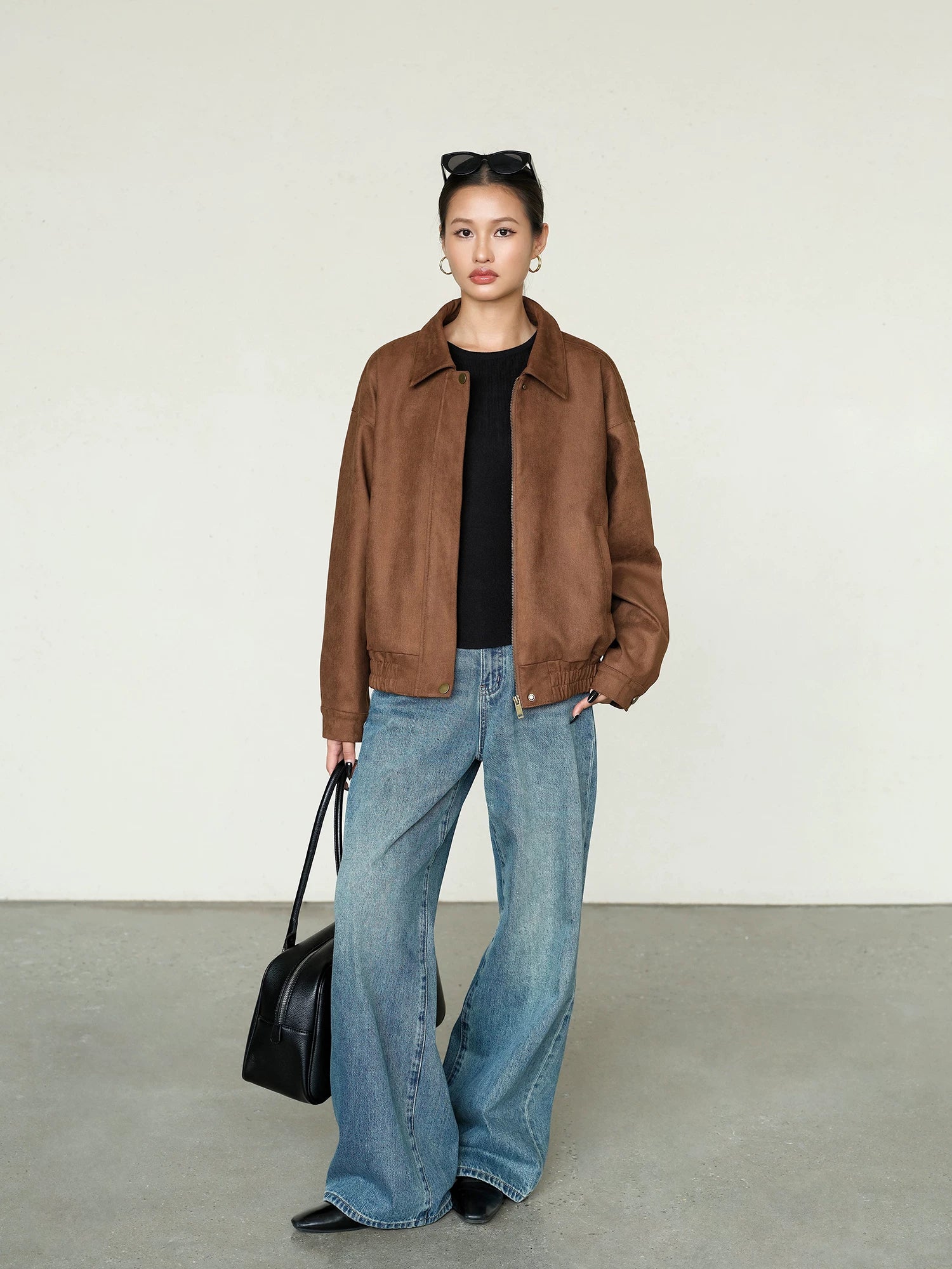 OUSPH Vintage Lapel Loose Casual Jacket
