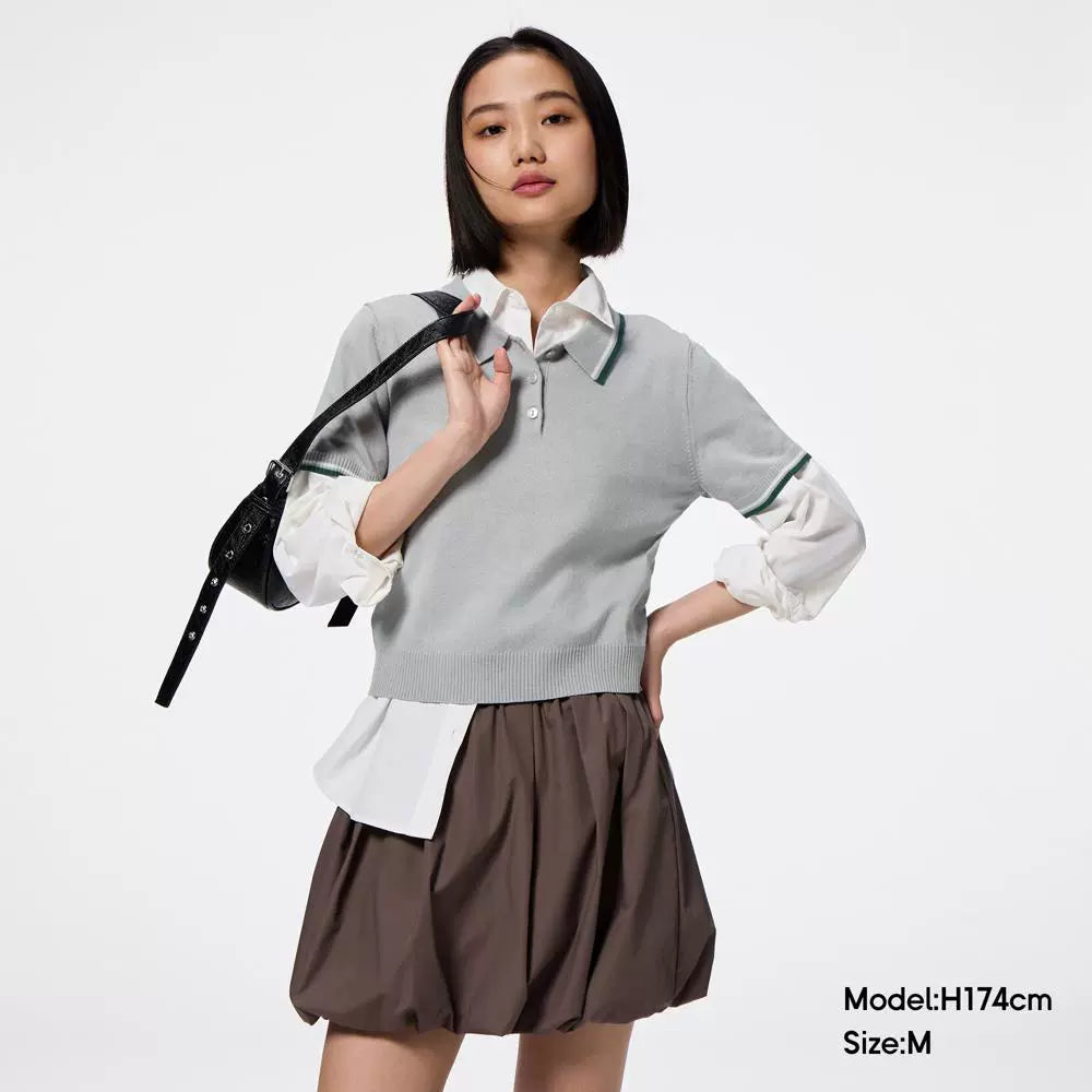 GU Striped Lightweight POLO Knitted Sweater