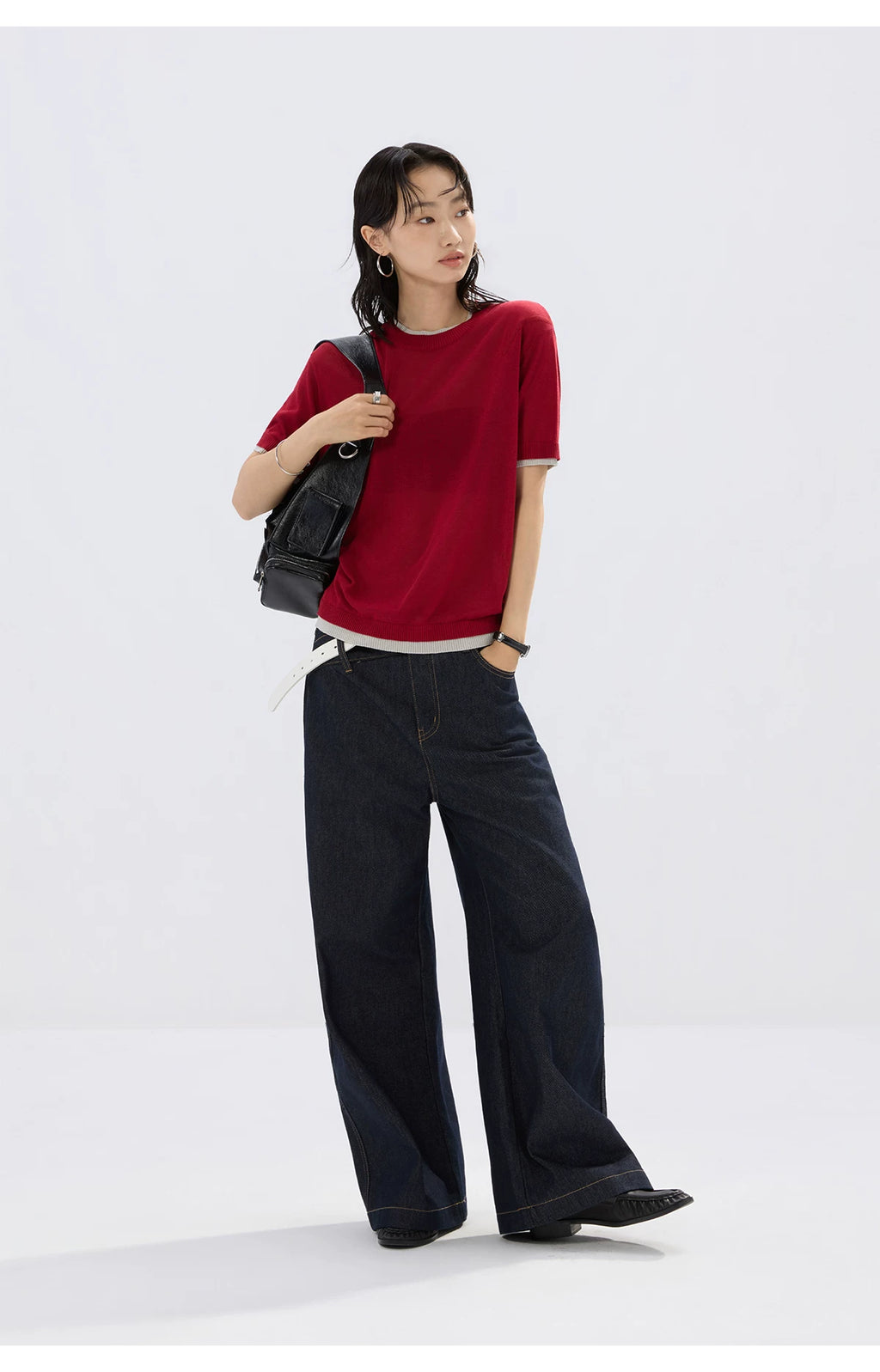 Sameuoo Versatile Casual Knit Tee