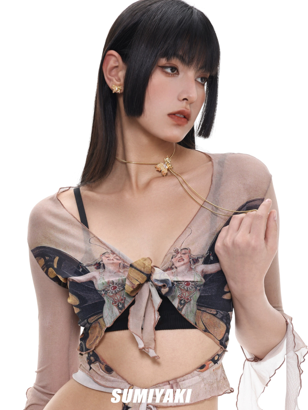 SUMIYAKI Butterfly Pull Rope Necklace