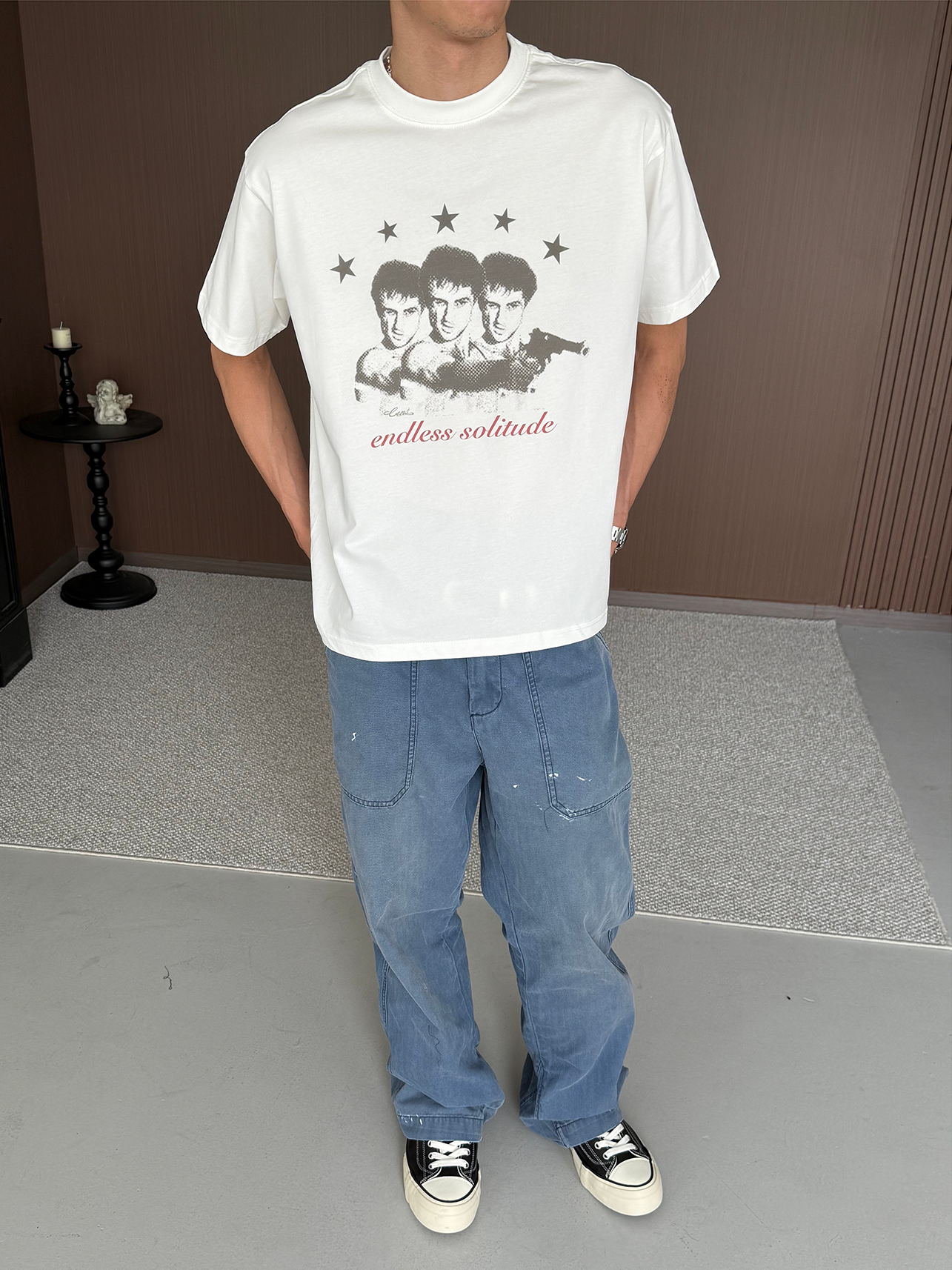 CENSMADE Portrait Old Printed Breathable Tee