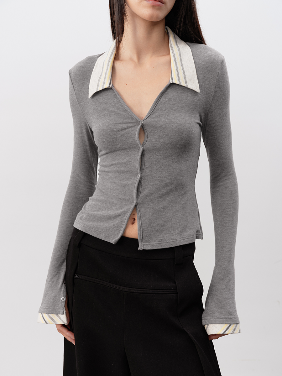 JCAESAR Spliced Knitted Cardigan