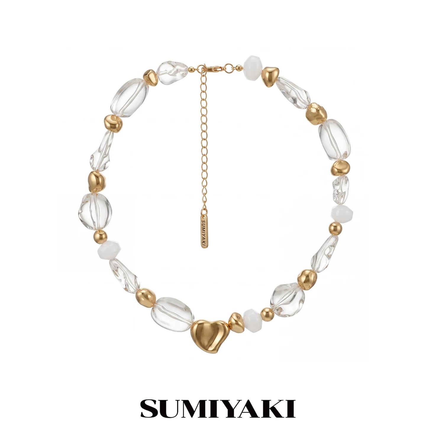 SUMIYAKI Niche Transparent Crystal Necklace