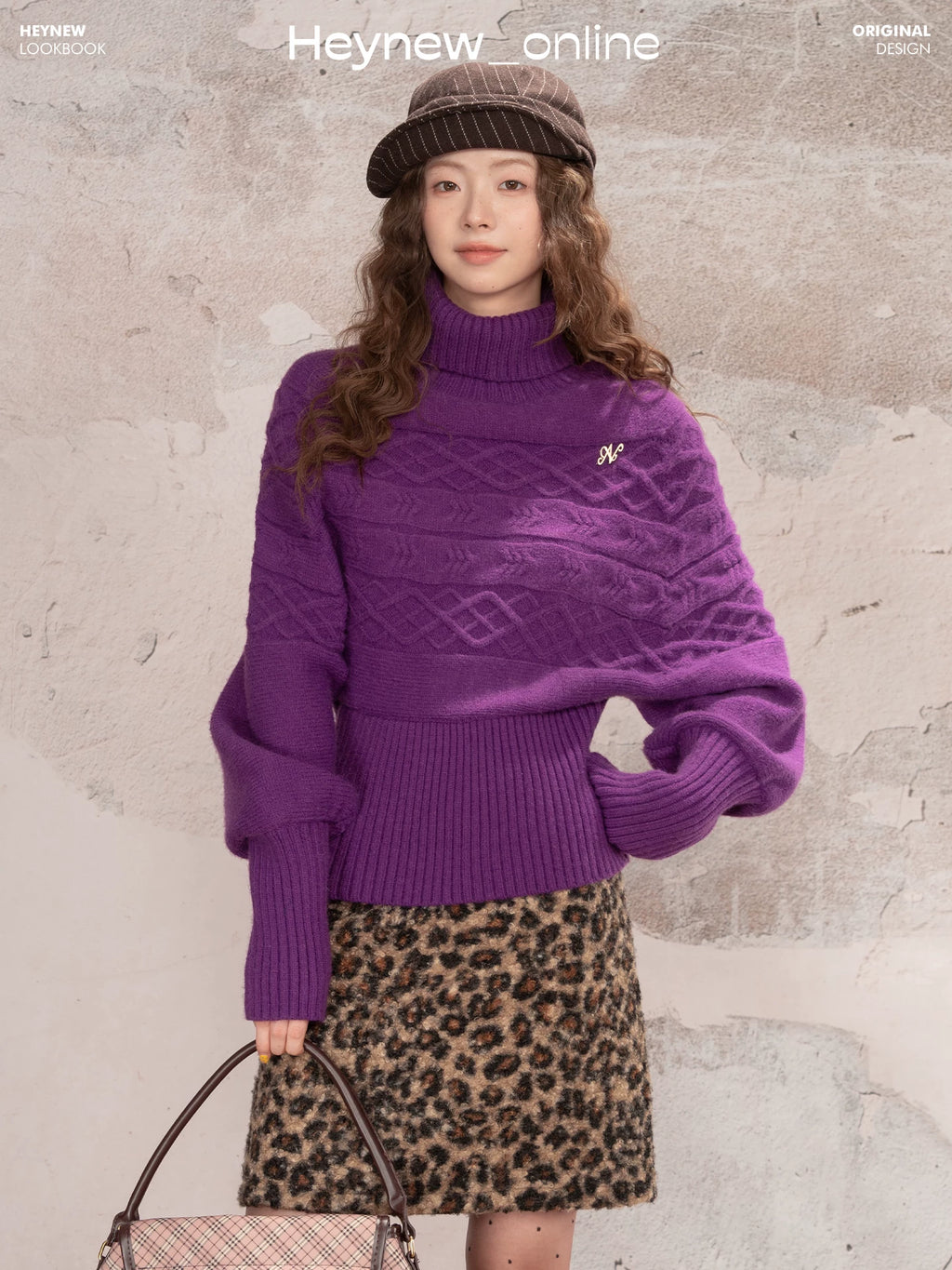 LOVEHEYNEW Turtleneck Lazy Temperament Waist and Thin Sweater