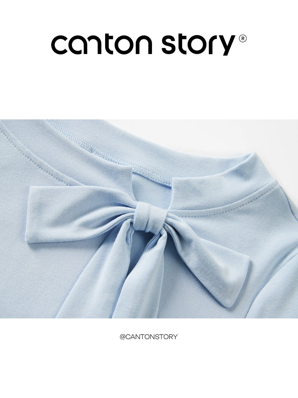 Cantonstory Bow Crew Neck Slim Sleeve