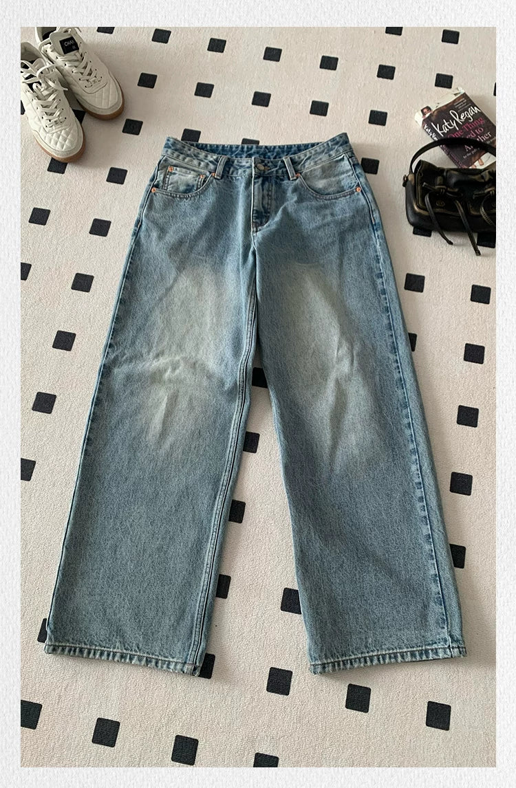 Popchee Loose Versatile Wide Leg Jeans