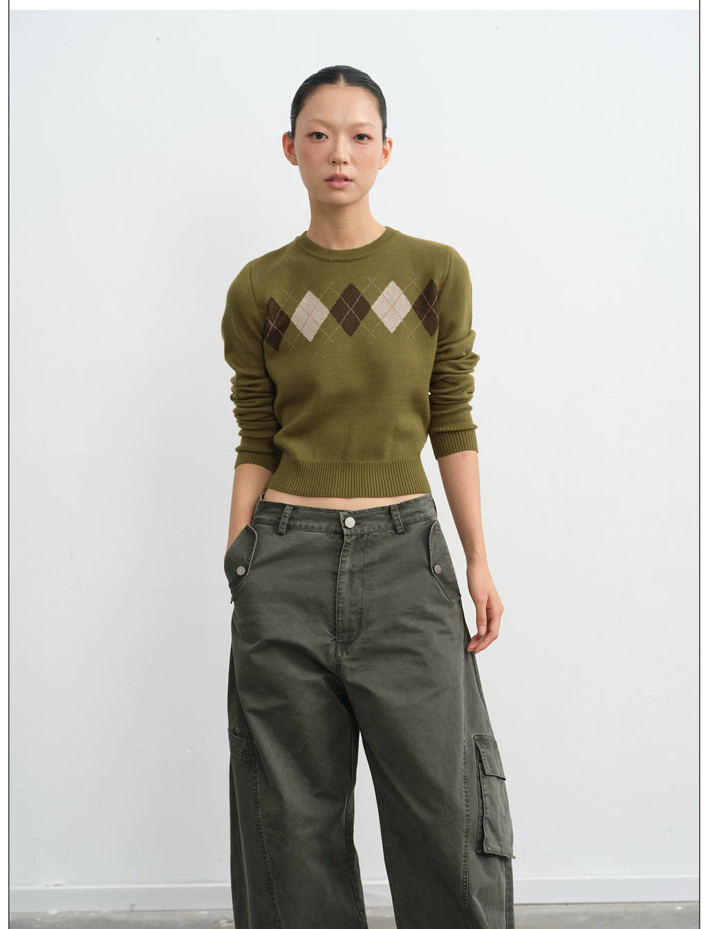 LINY LIBERTY Vintage Diamond-knit Sweater