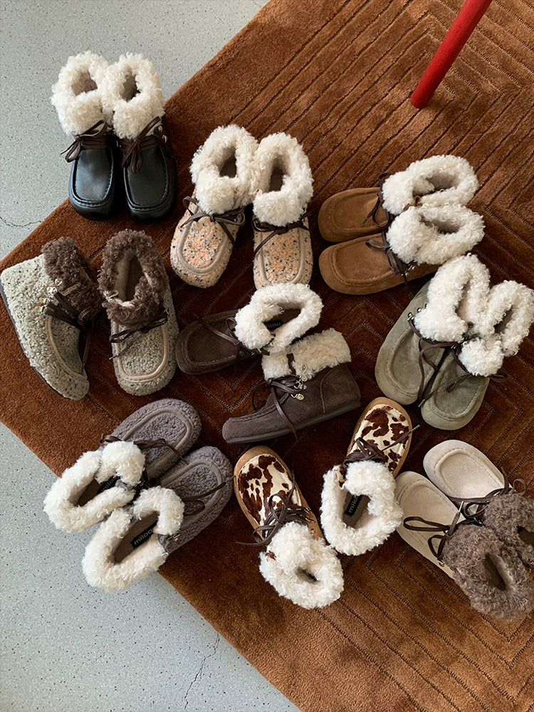 Milooey Flat-bottomed Thermal Velvet Snow Boots