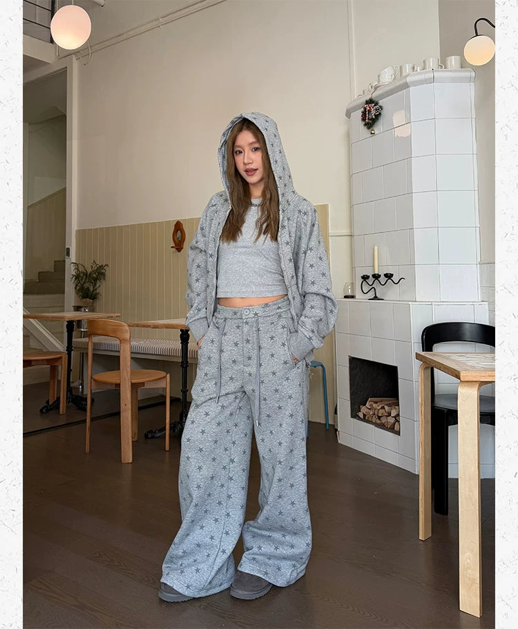 CCYE Fleece Star Full Print Casual Sweatpants