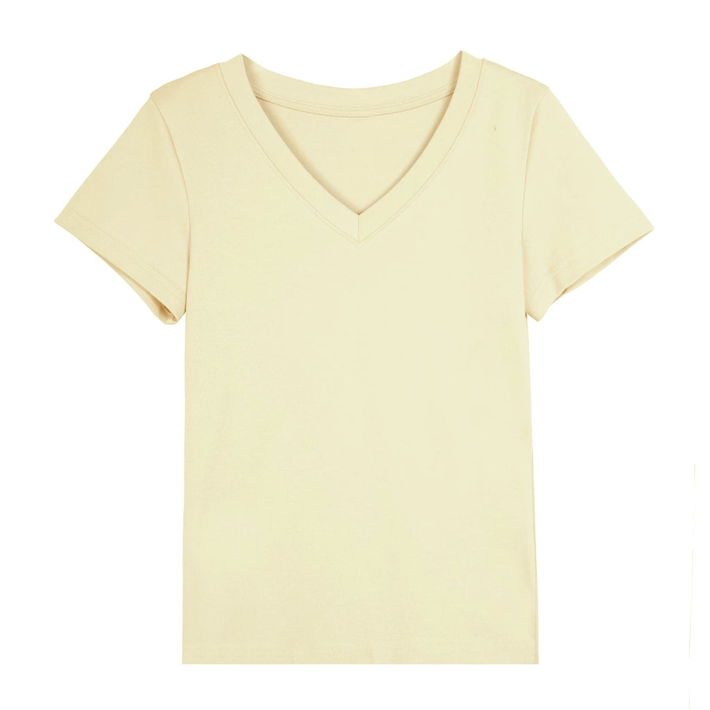 XUJING Simple V-neck Slim and Thin Tee