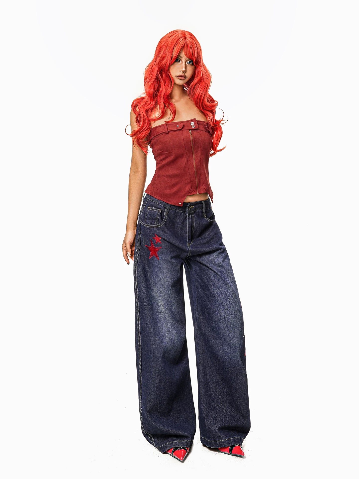 Arielink Vintage Waist Suede Tube Top