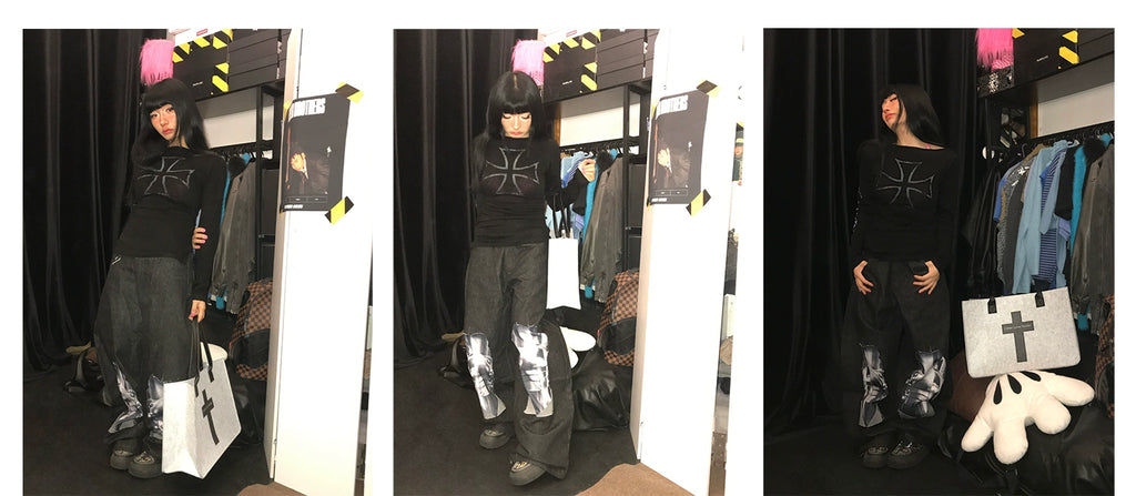 PAIKI Knight Armor 3D Printed Old Ripped Jeans