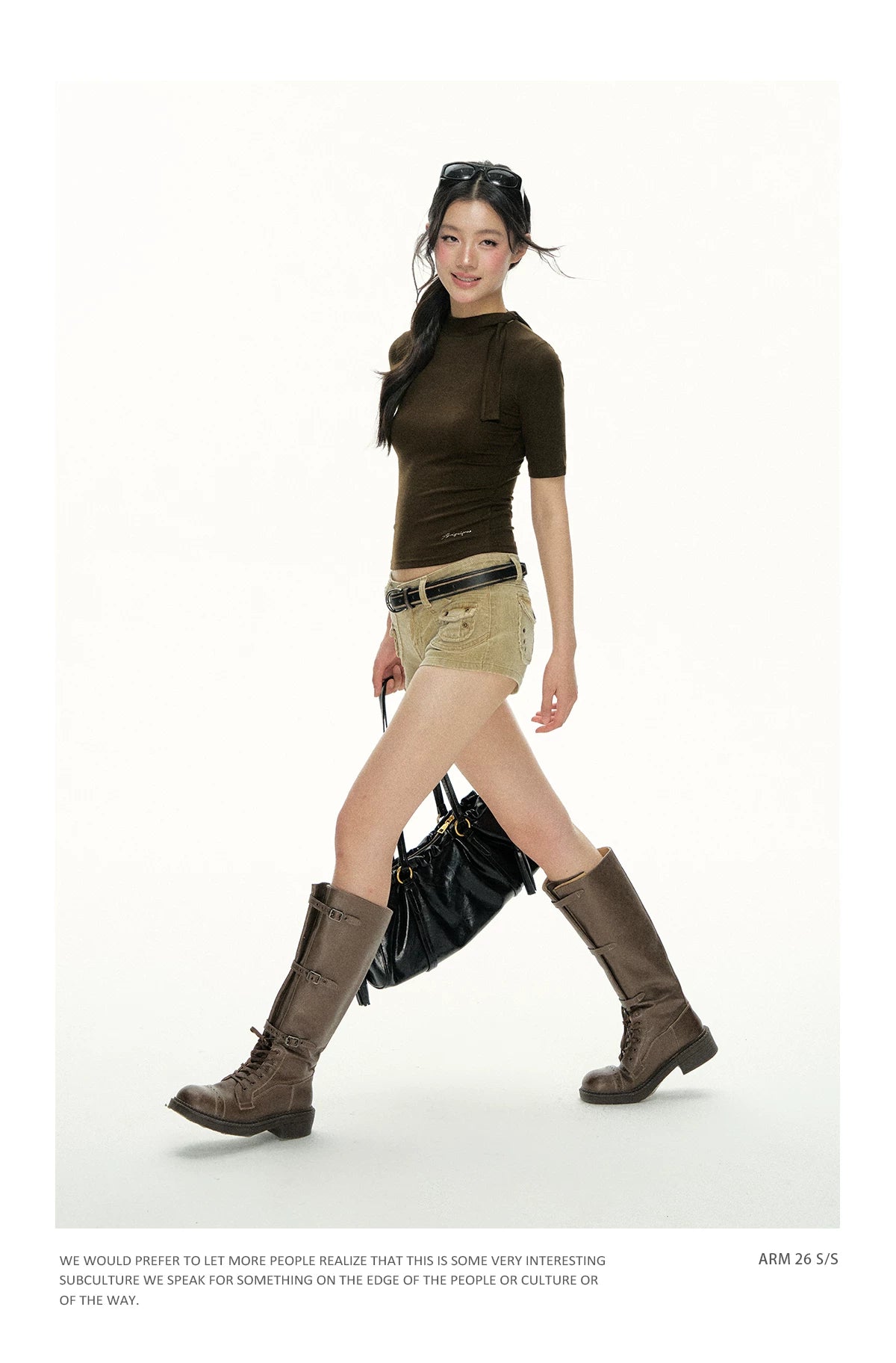 Ariseism Vintage Semi-turtleneck Tie Slim Tee