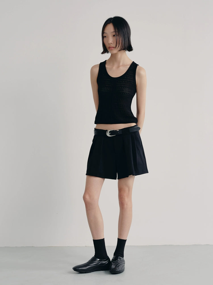 JCAESAR False Placket Hollow Knitted Vest