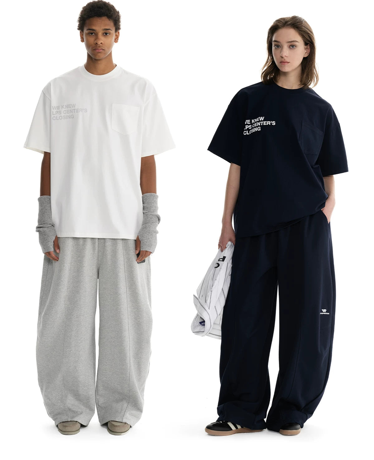 Loopsoon Pocket Print Bilateral Deconstruction Loose Tee