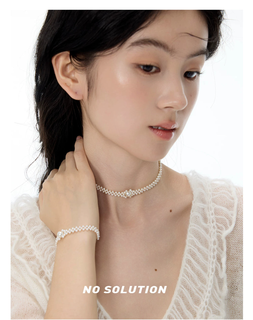 NO SOLUTION Vintage Pearl Hand-woven Bracelet