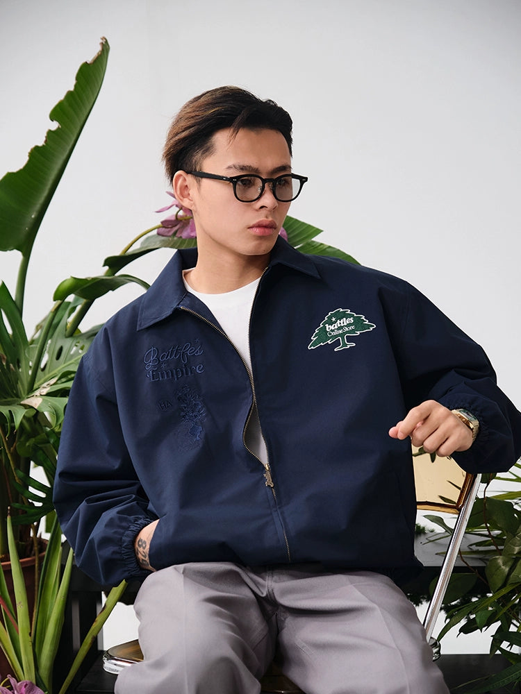 Battles Windproof Water-proof Embroidered Vintage Loose Jacket