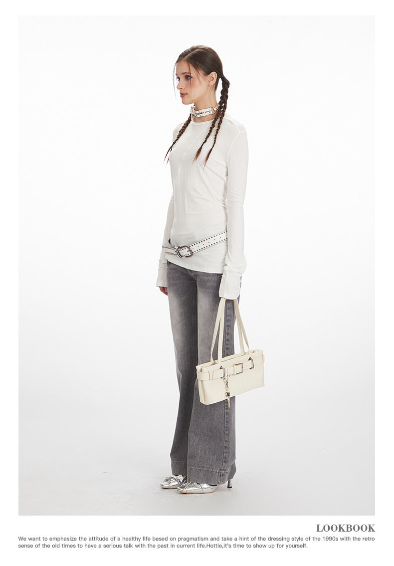 Nariele Slim Skinny Irregular Long Sleeves