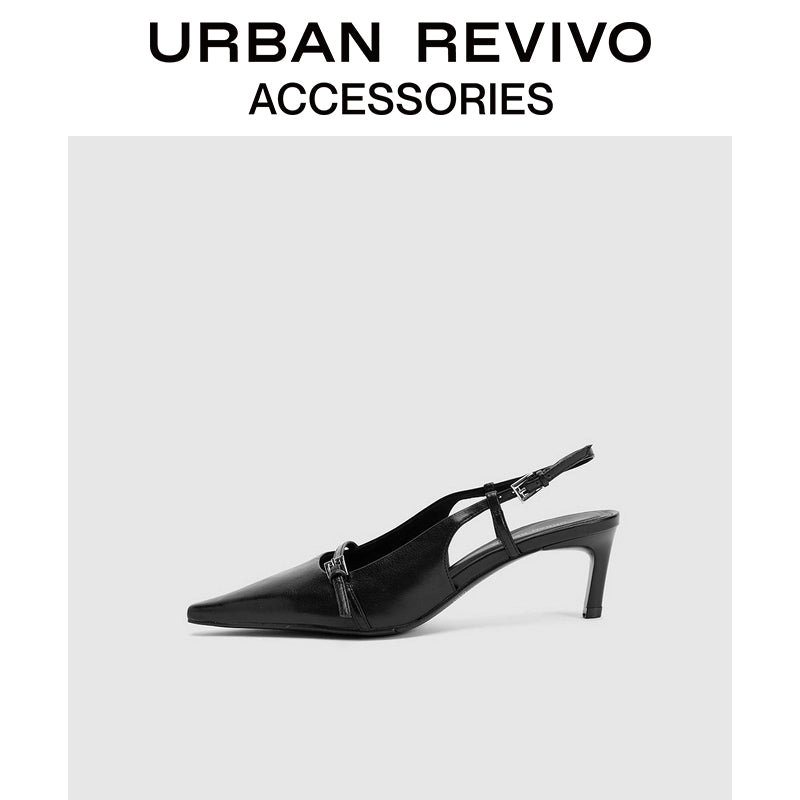 URBAN REVIVO Trendy Pointed Cat Heels Empty Shoes