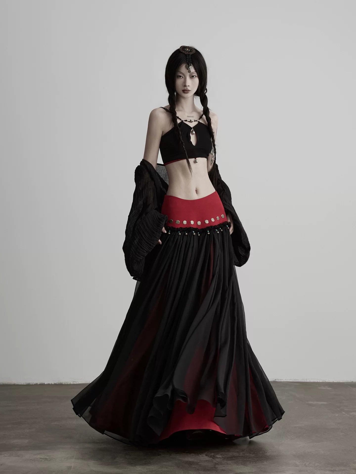 INDULGE Mesh Stitching Skirt