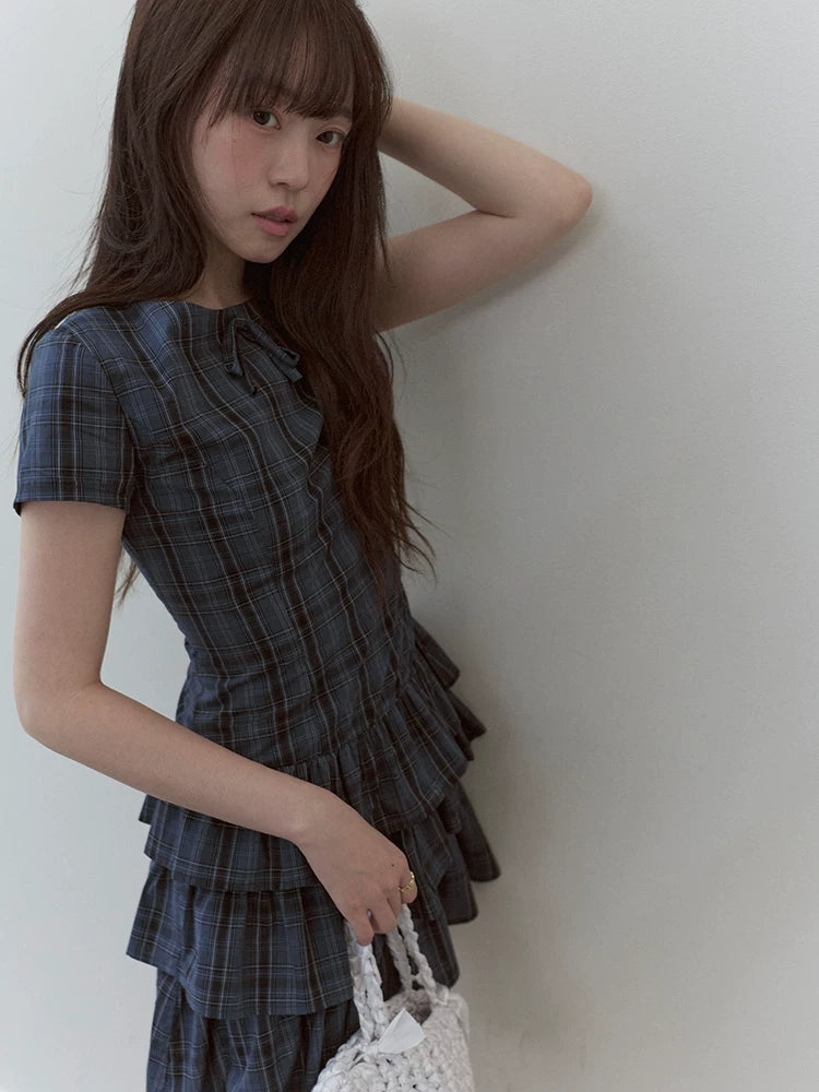 VOOE Bow Plaid Dress