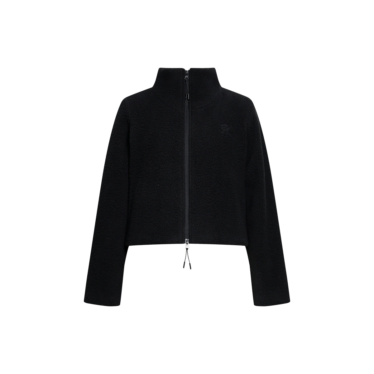 FUNKYFUN Short Fleece Stand-up Neck Zipper Jacket