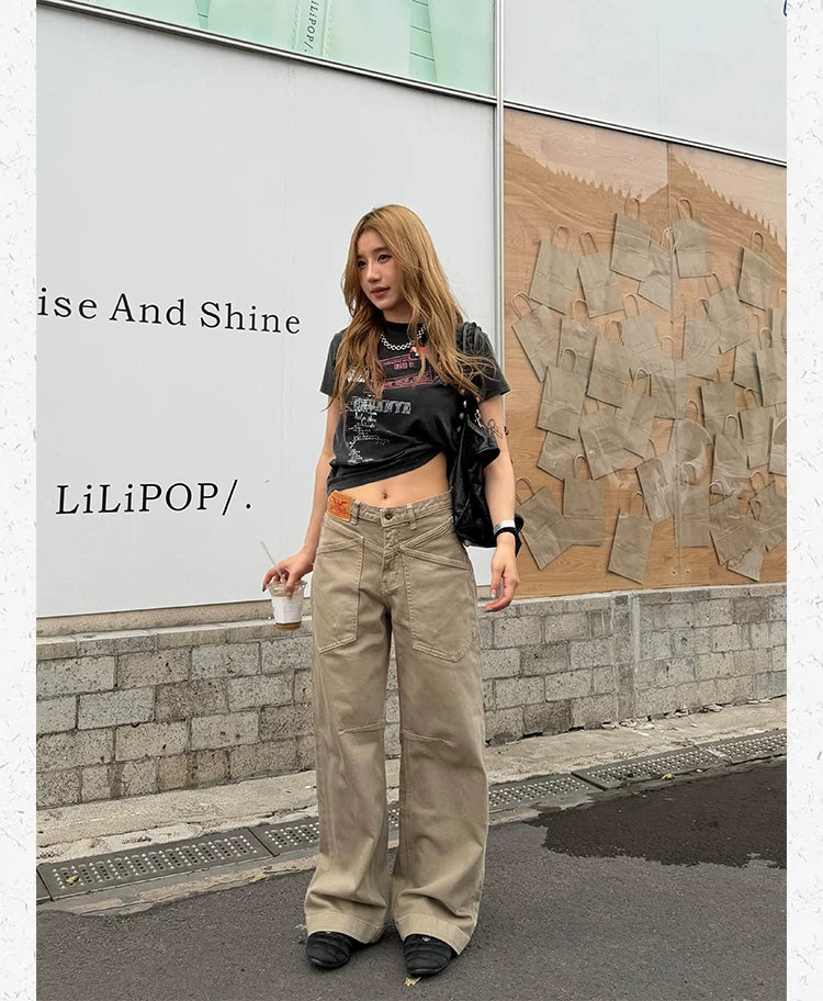 CCYE Straight Old Wide-leg Cargo Pants