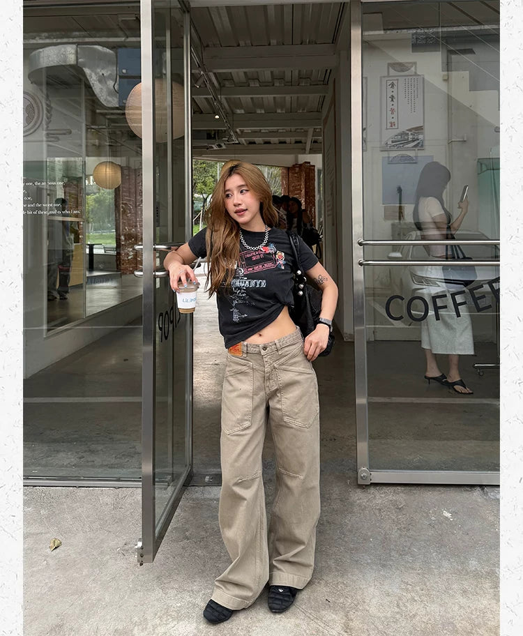 CCYE Straight Old Wide-leg Cargo Pants