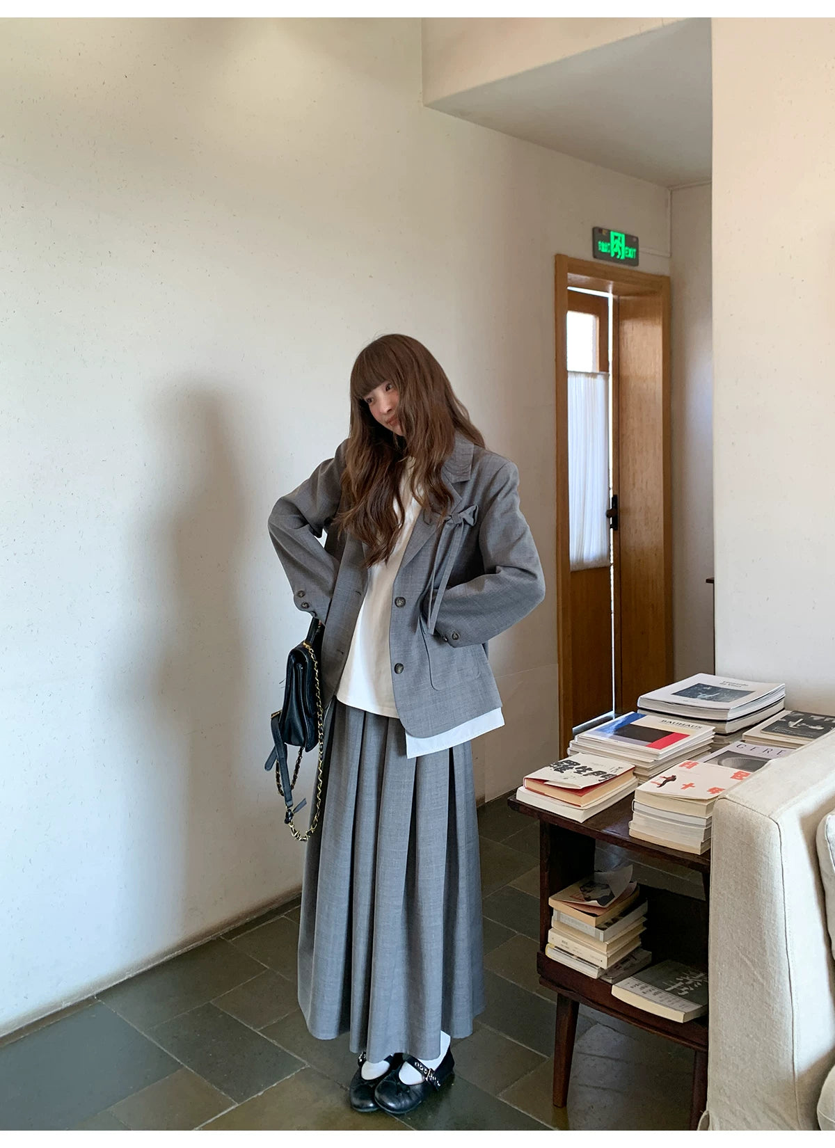 KANO Bow Blazer Skirt Suit