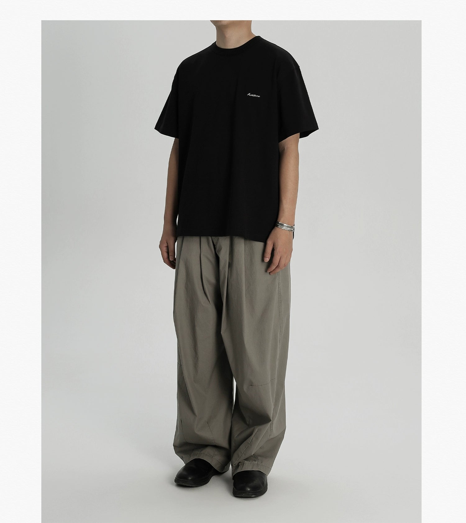 AWT Bird Pattern Line Towel Embroidery Loose Tee