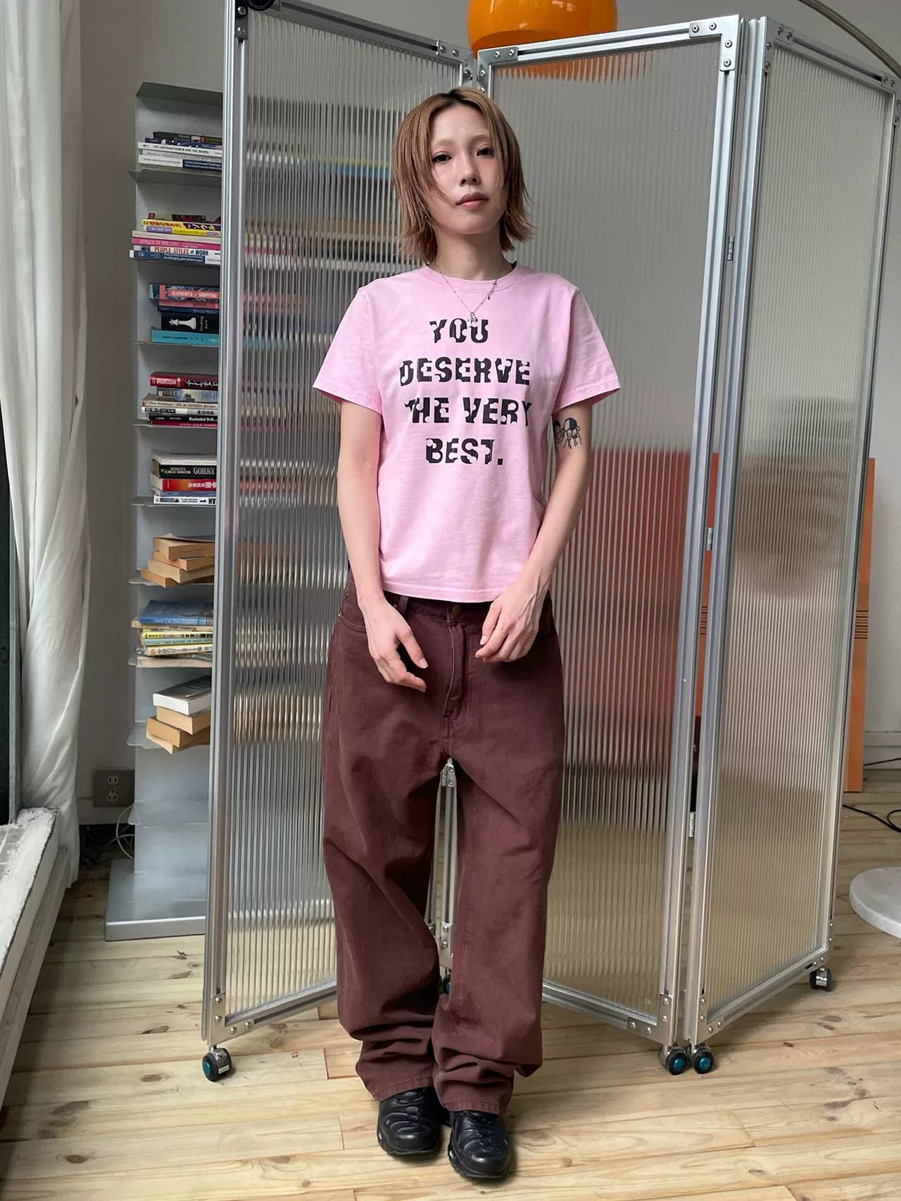 MMBBT Polka Dot Letter Print Round Neck Tee