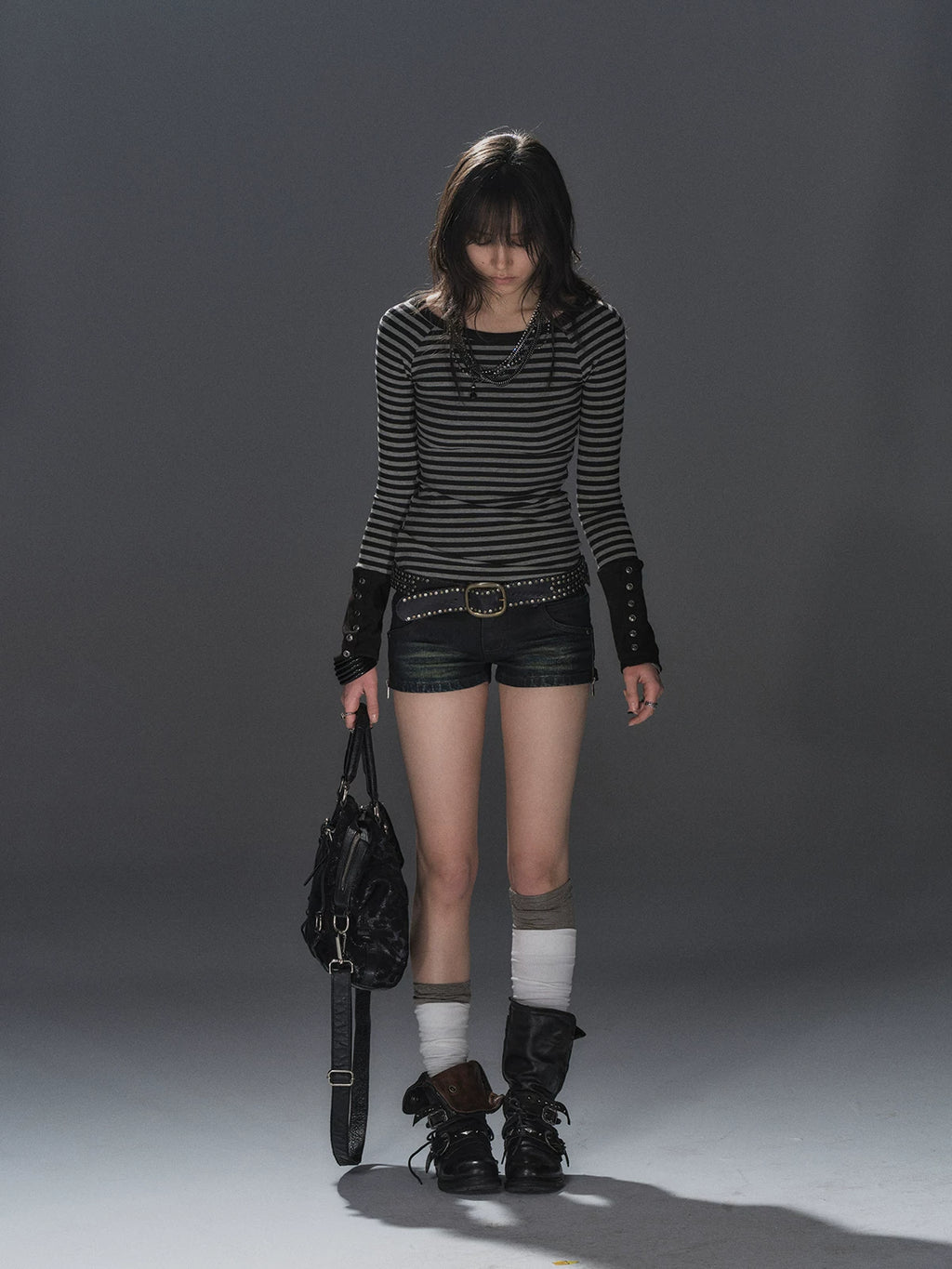 WearAndtear Striped Splicing Slim Sleeve