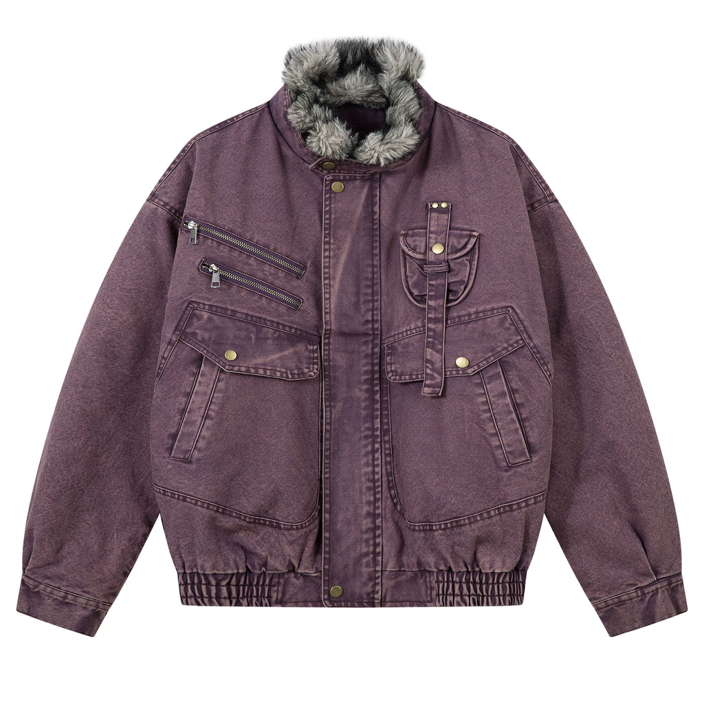 Saimt Retro Stand Collar Workwear Jacket