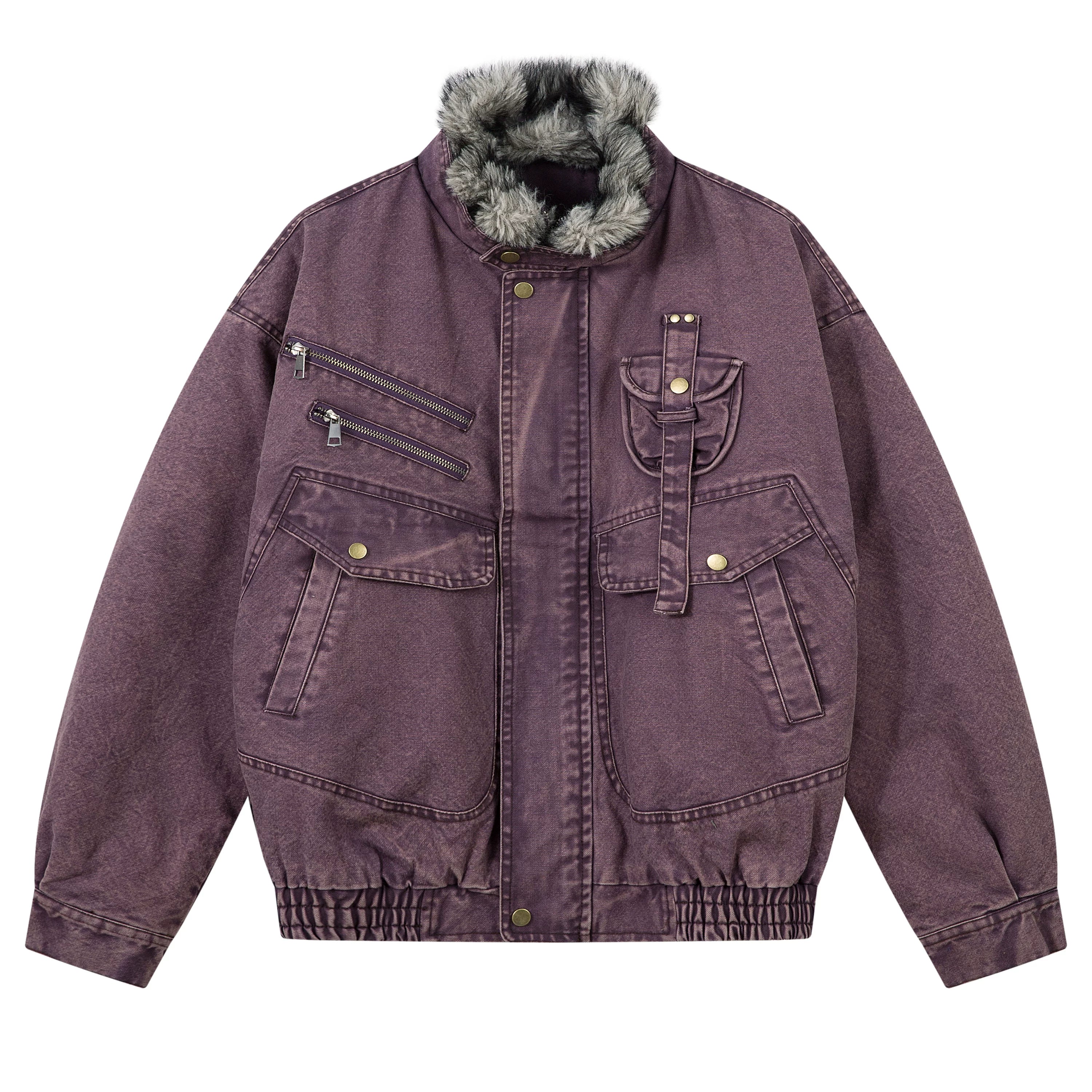 Saimt Retro Stand Collar Workwear Jacket