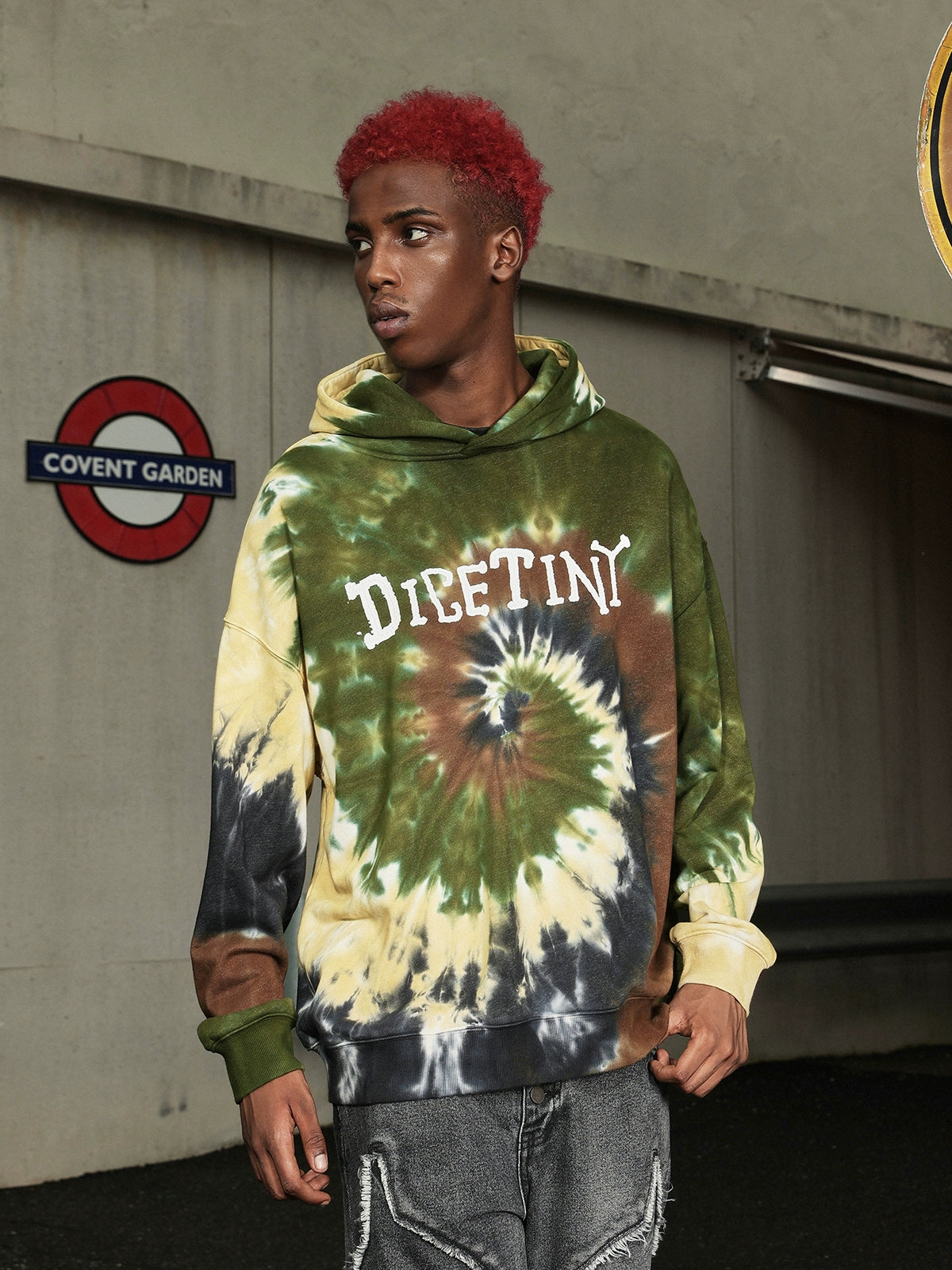 DICETINY Tie-dye Swirl Print Hoodie