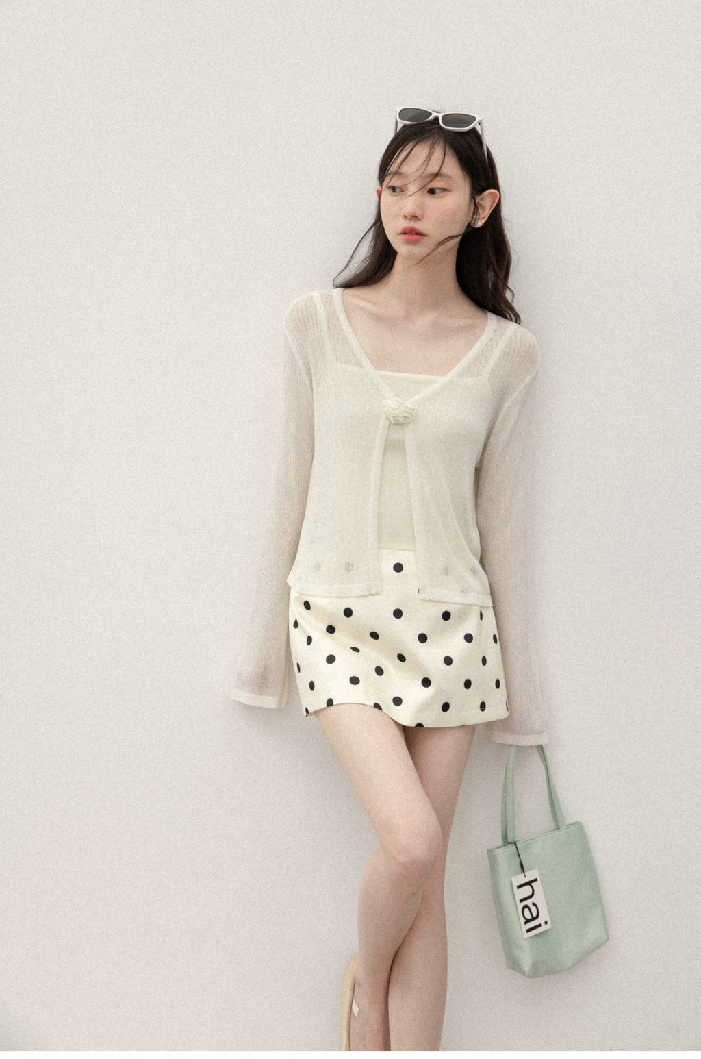 Cantonstory Cardigan with Sling Vest Two-piece Set