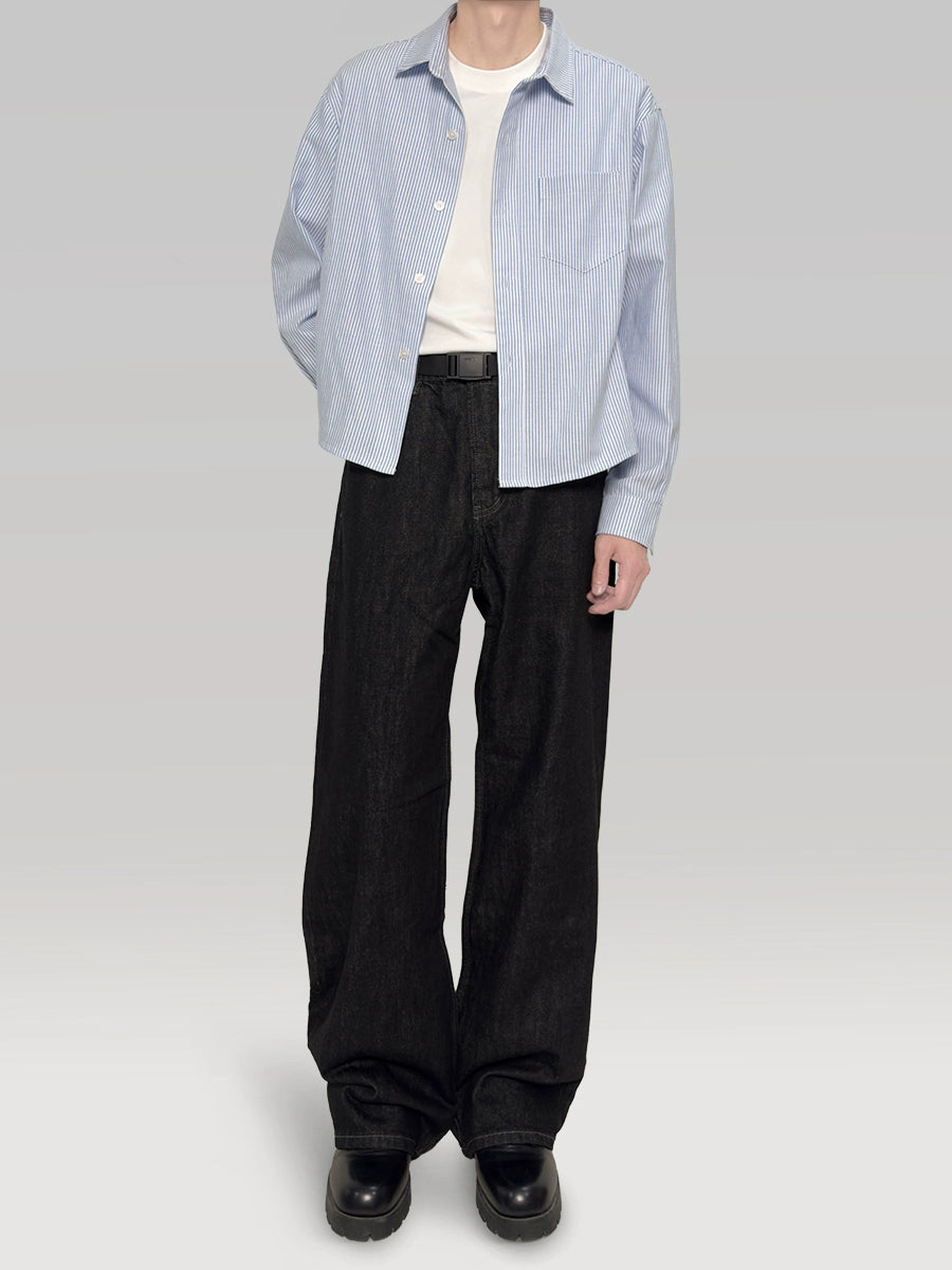 PLUS NO LOGO Striped Shoulder Shirt