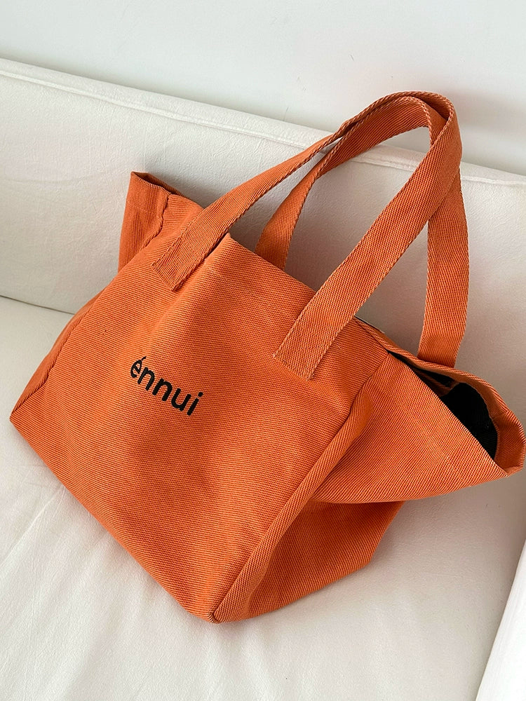 ENNUI Comfortable Embroidered Twill Shoulder Carry Canvas Bag