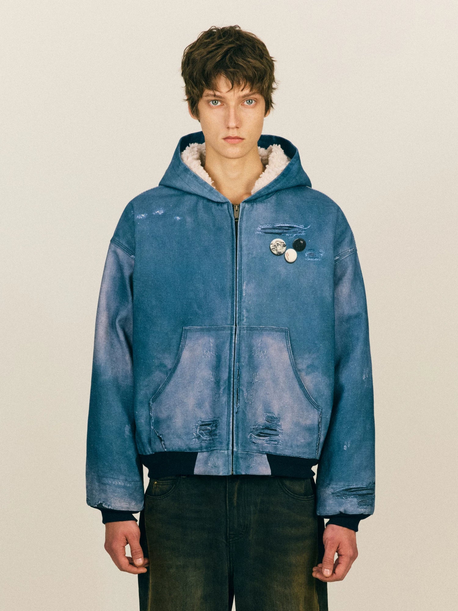 NONRADICAL 3D Printed Bead Sail Hooded Fleece Jacket