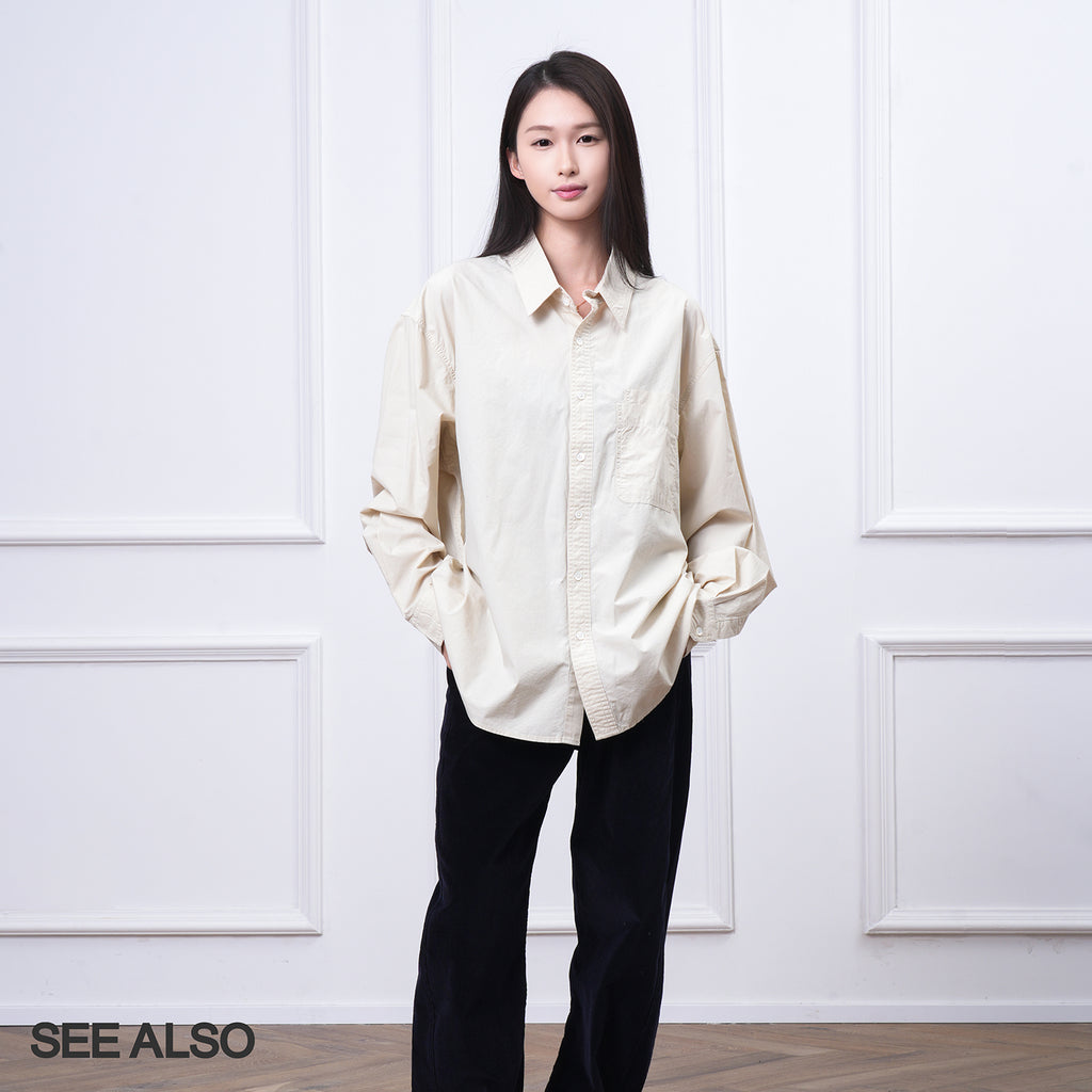 SEE ALSO old sister micro profile stacking wear versatile cotton texture double layer pocket design long sleeve shirt LD4332