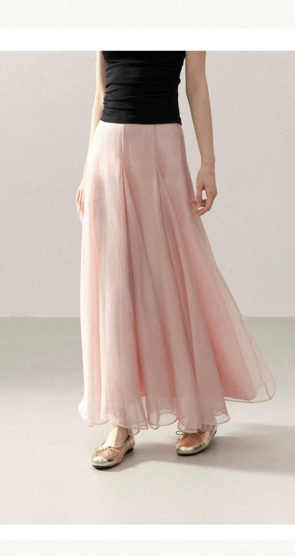 Cantonstory Versatile Mesh High Waist Skirt
