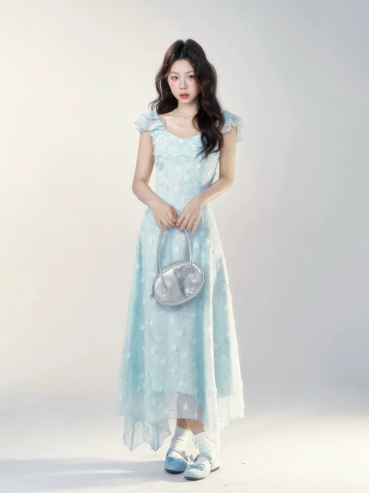 Wildberry Temperament Sweet Floral Waist Dress