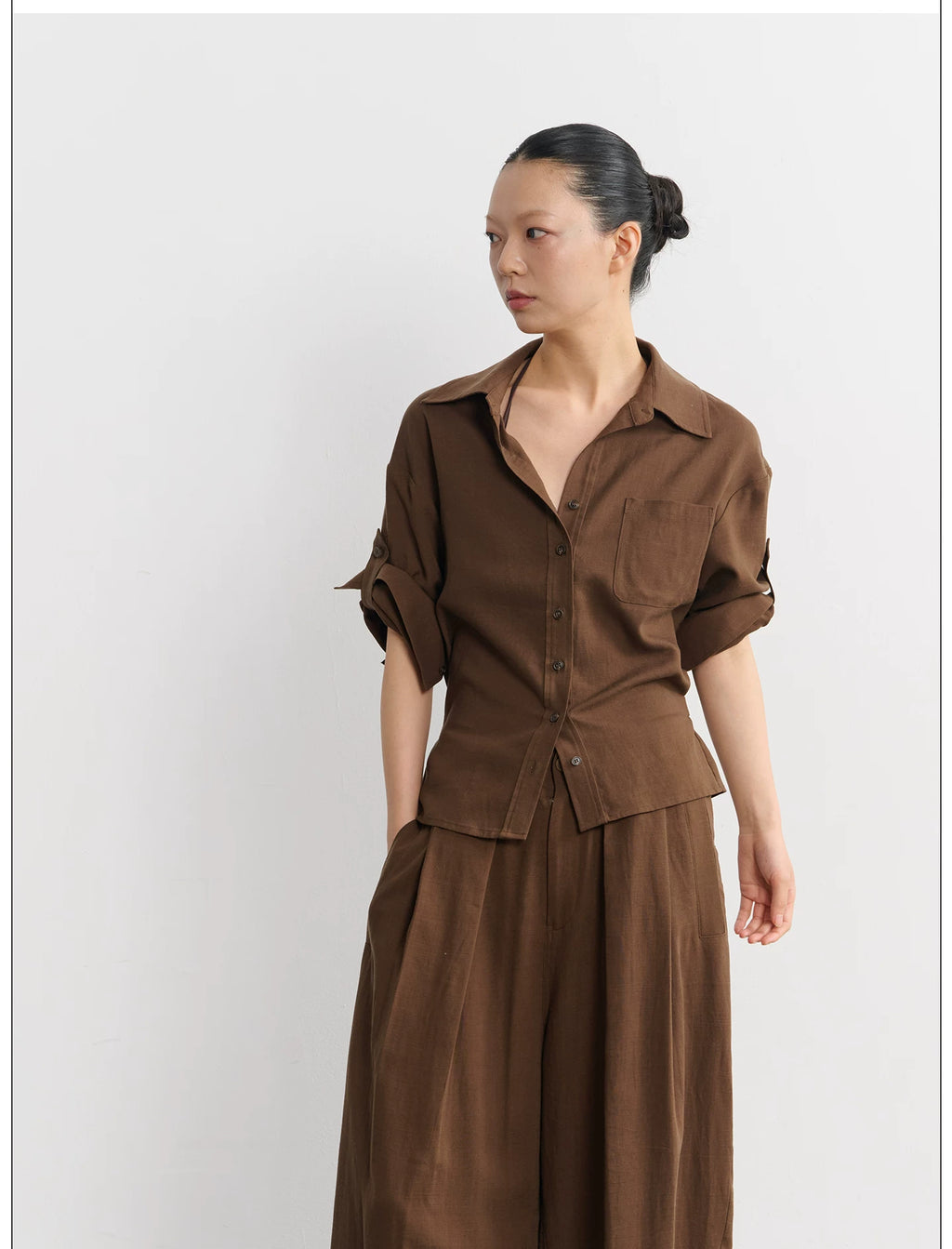 LINY LIBERTY Adjustable Waist Buckle Breathable Light Shirt