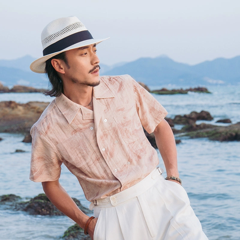 SOARIN Vintage Double-breasted Textured Simple Shirt