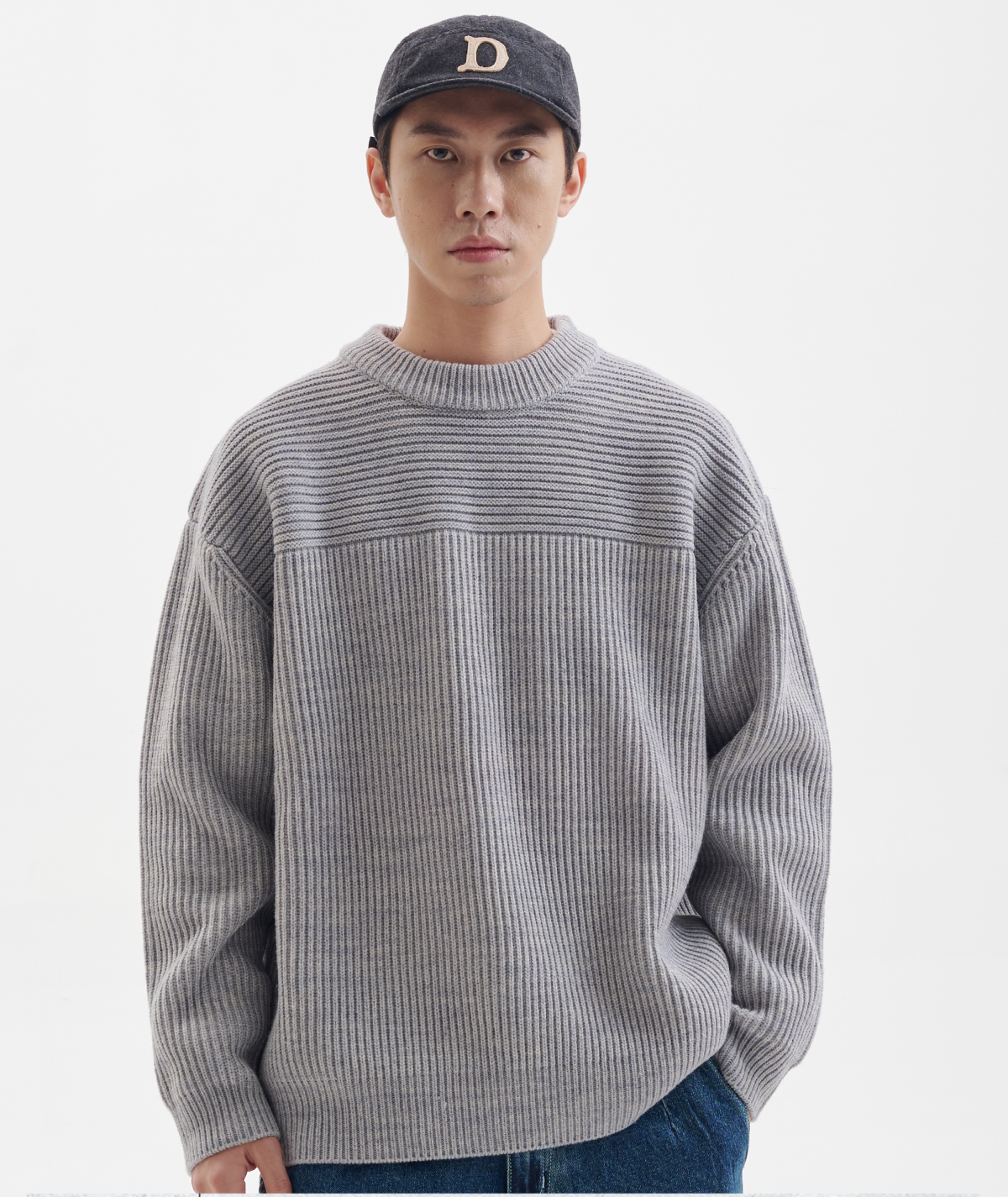 BUTTBILL 15% Sheep Wool Crew Neck Ingot Long Sleeve Sweater