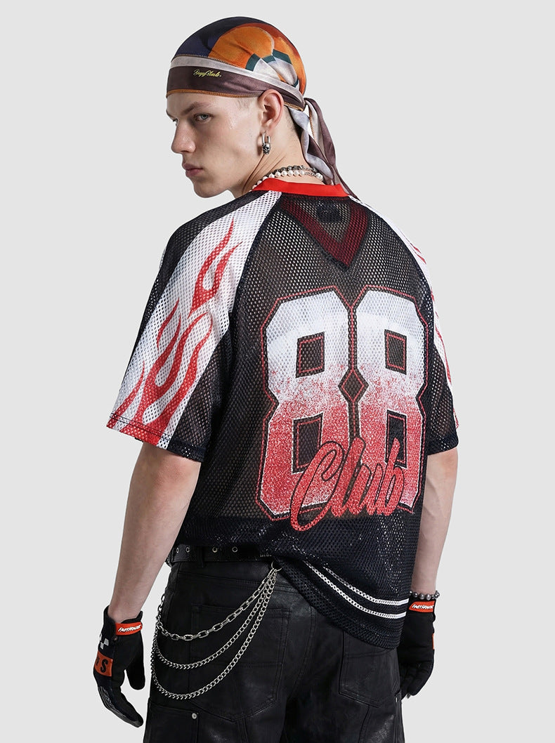 Inflation Flame Printing Loose Breathable Tee