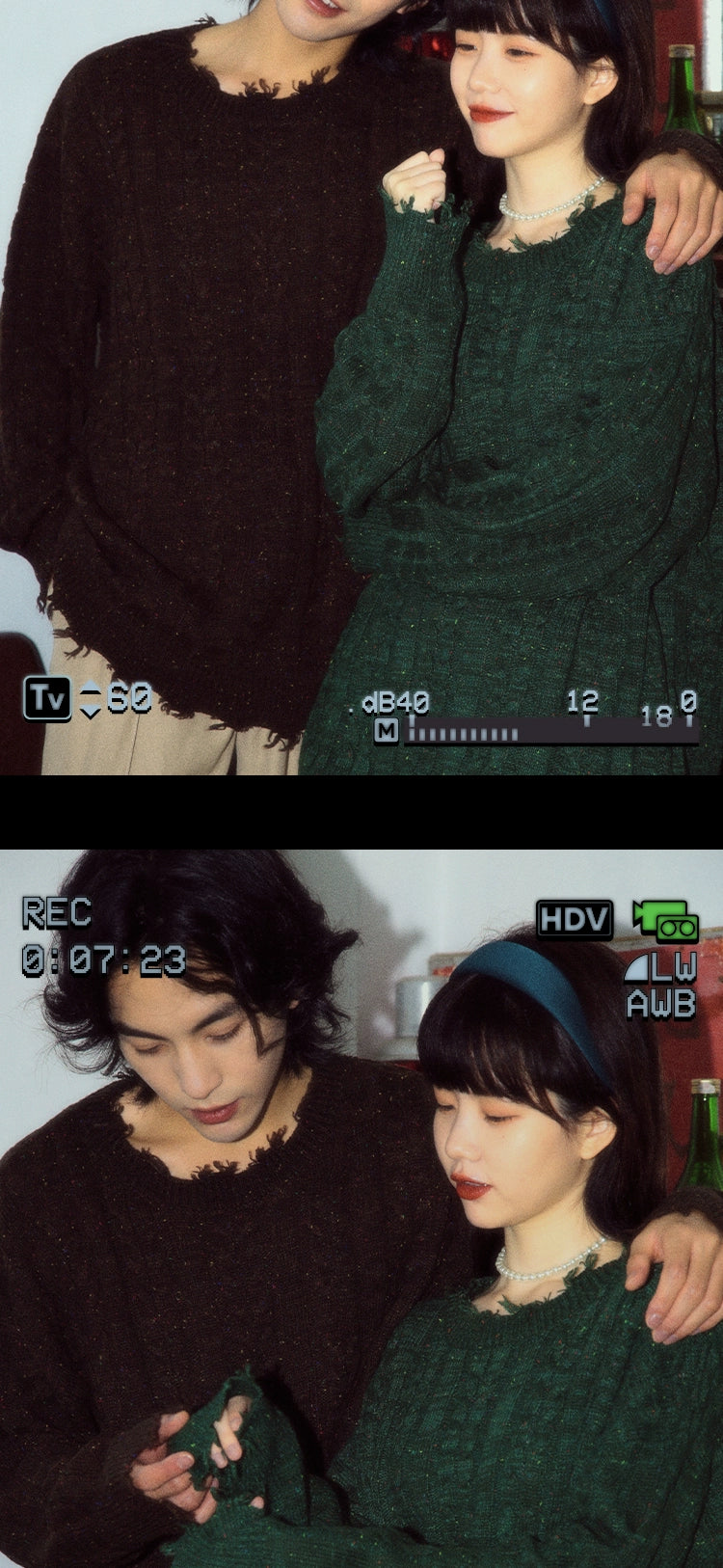 ALOHA Vintage Lazy Slack Twist Striped Sweater