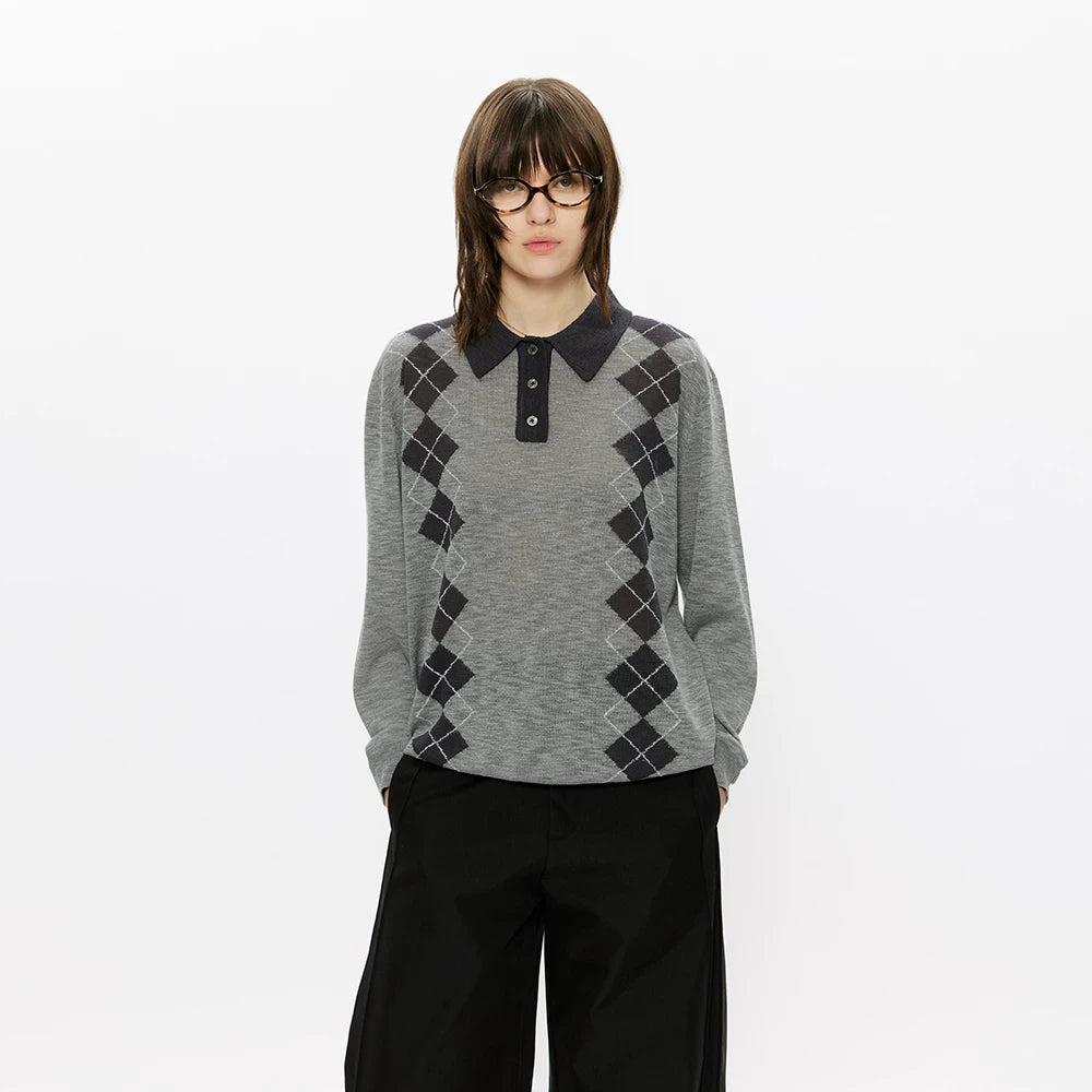 KREATE Knitted Polo Shirt Long Sleeve