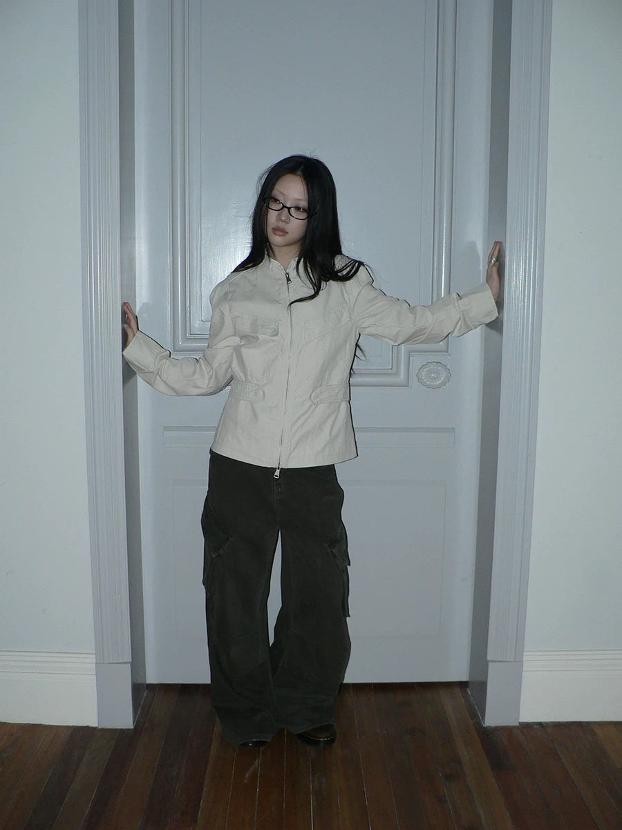 Ang: Project Vintage Stand-up Collar Double Zip Pocket Tooling Jacket